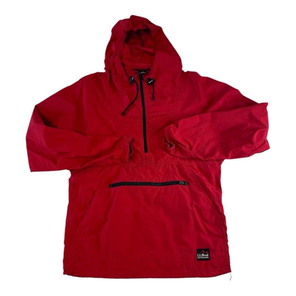 L.L. Bean Red windbreaker Jacket Weather-Resistant Outdoor Wear pullover Men xs